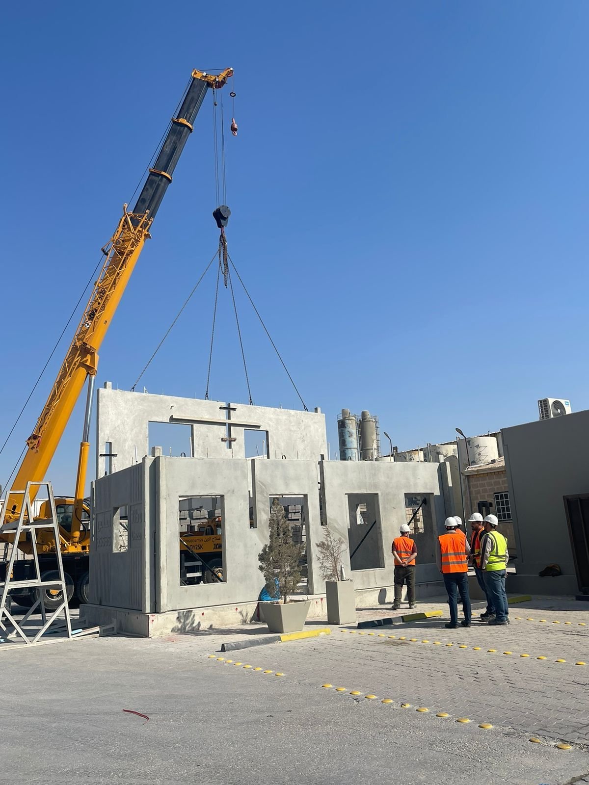 Unit installation by crane
